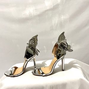SOLD New Silver butterfly stilettos heels Size 6